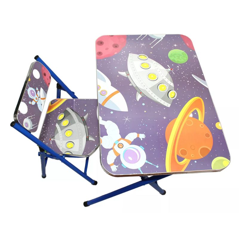 HOMELY - Mesa + Silla Plegables Infantiles Niña Y Niño Set Escritorio Galaxias