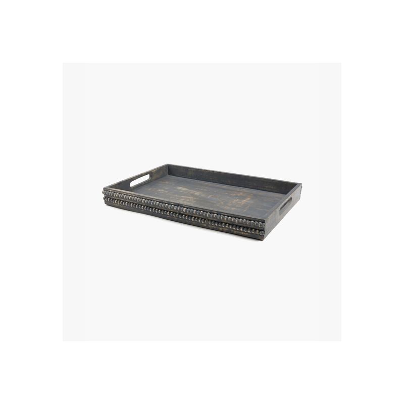 LOUNGE - Bandeja Borde Pelotitas 46 X 30.5 Cm Gris Claro LOUNGE