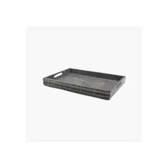 LOUNGE - Bandeja Borde Pelotitas 46 X 30.5 Cm Gris Claro