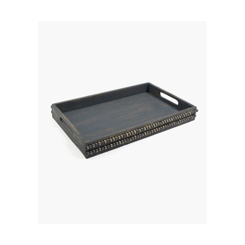 LOUNGE - Bandeja Borde Pelotitas 40 X 25.5 Cm Gris Claro LOUNGE
