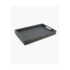 LOUNGE - Bandeja Borde Pelotitas 40 X 25.5 Cm Gris Claro