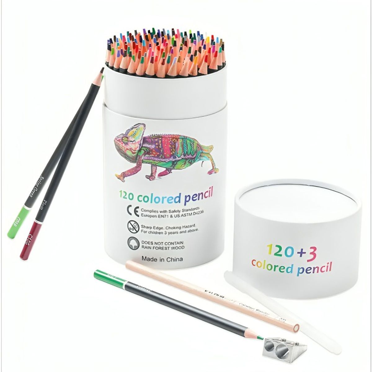 OEM - Set 120 Lapices Color Profesional Dibujo Caja Cilindrico