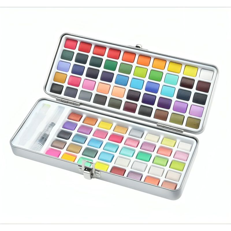 OEM - Juego Acuarela 90 Colores Regulares Metalizados Fluorescente