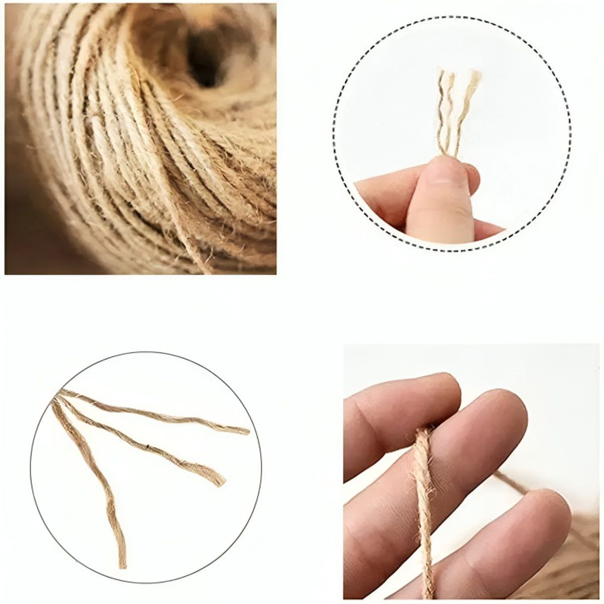 OEM - Cuerda Cañamo Yute 300 Mts 3 Mm Soga Decoración Artesanías