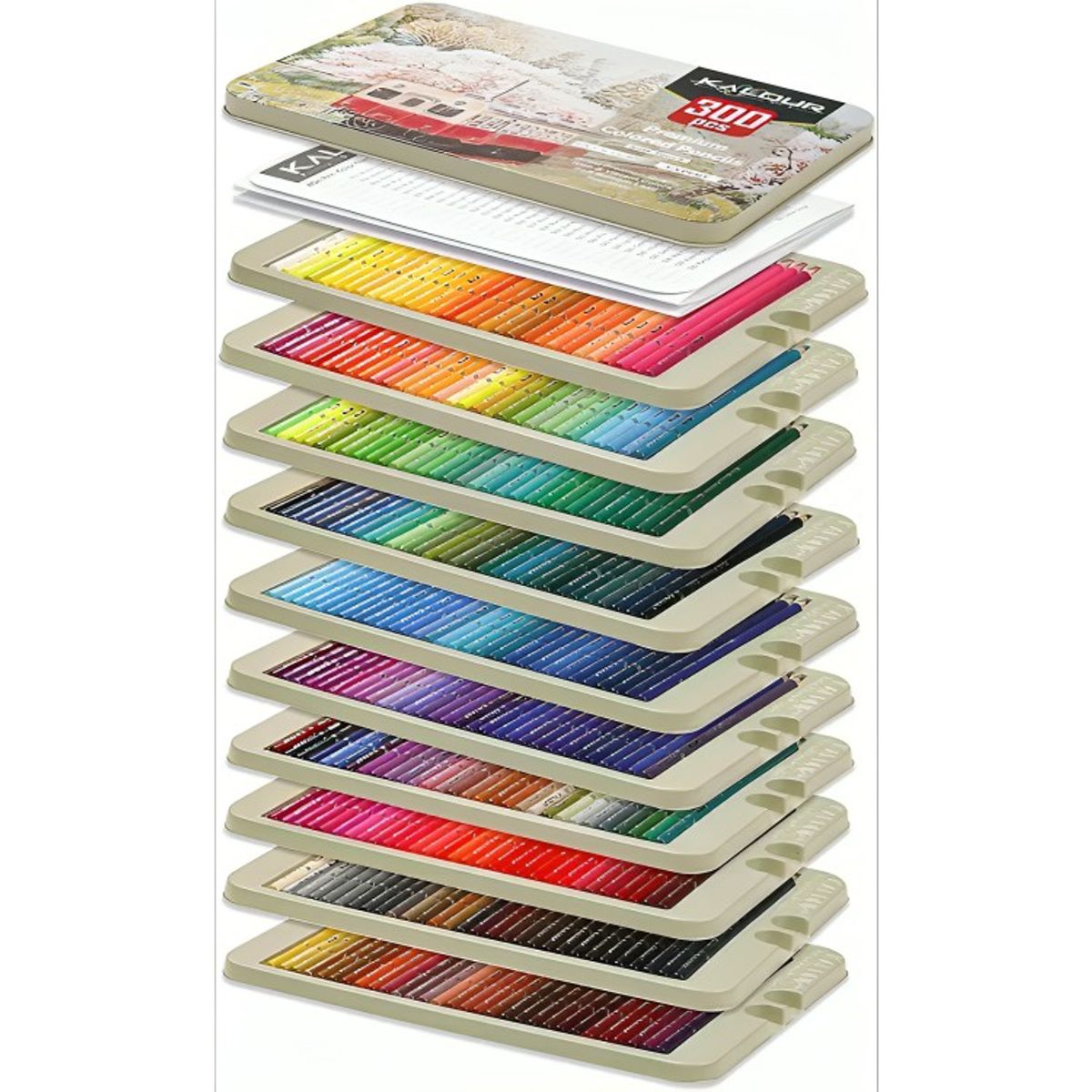OEM - Set 300 Lapices Colore Arte Profesional Dibujo Caja Metálica