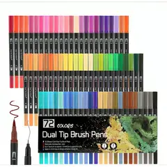 OEM - 72 Marcadores De Doble Punta Tipo Pincel Colores