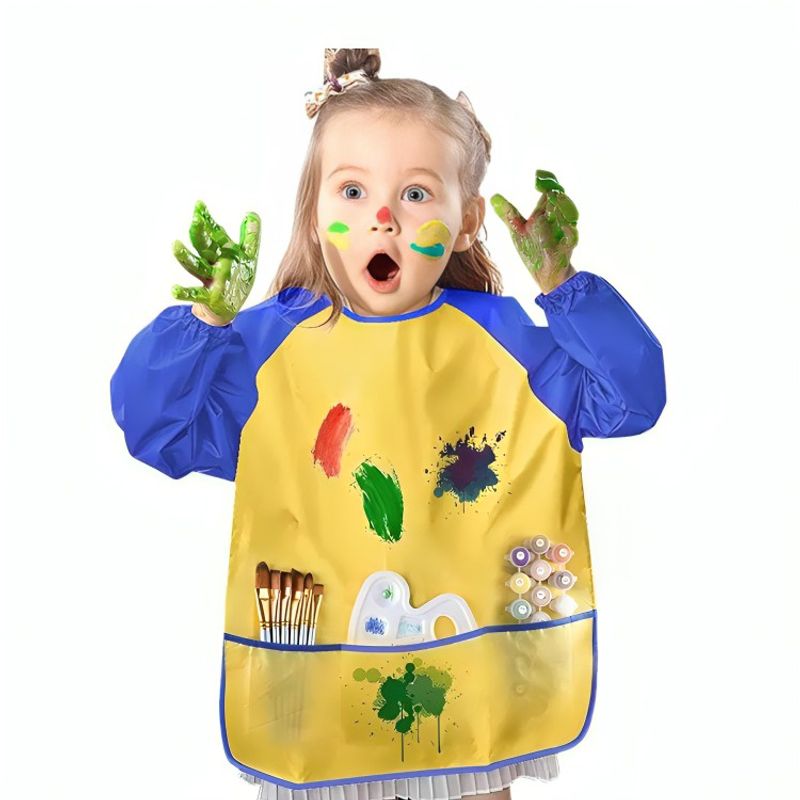 OEM - Babero Delantal Pechera Niño Niña Manga Larga Impermeable