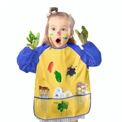 OEM - Babero Delantal Pechera Niño Niña Manga Larga Impermeable