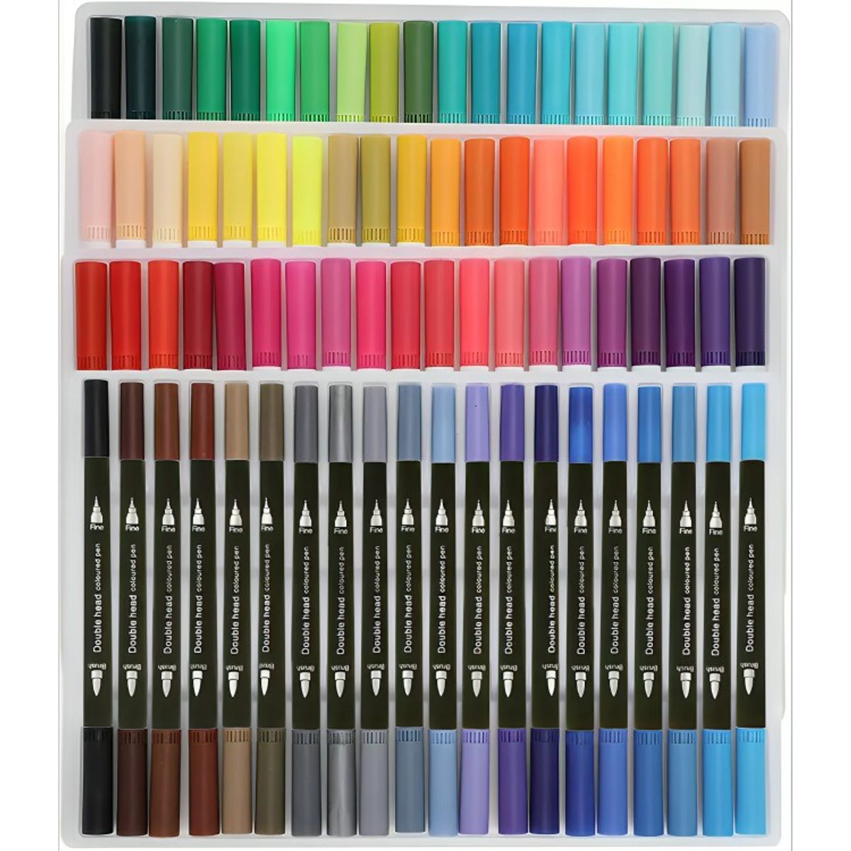 OEM - 80 Marcadores De Doble Punta Tipo Pincel Colores