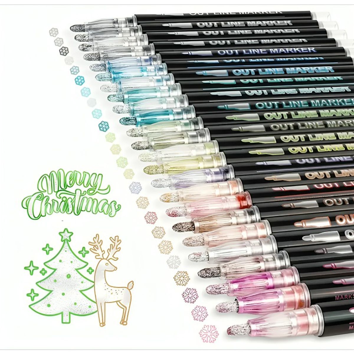 OEM - 36 Marcadores Rotuladores Mágicos Doble Línea Metalizados