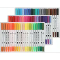 OEM - 60 Marcadores De Doble Punta Tipo Pincel Colores