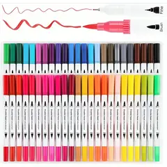 OEM - 48 Marcadores De Doble Punta Tipo Pincel Colores
