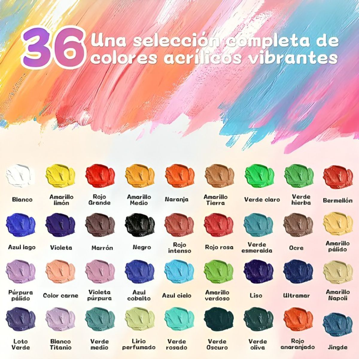 OEM - Set De Pinturas Acrílicas 36 Colores 12ml Arte Profesional