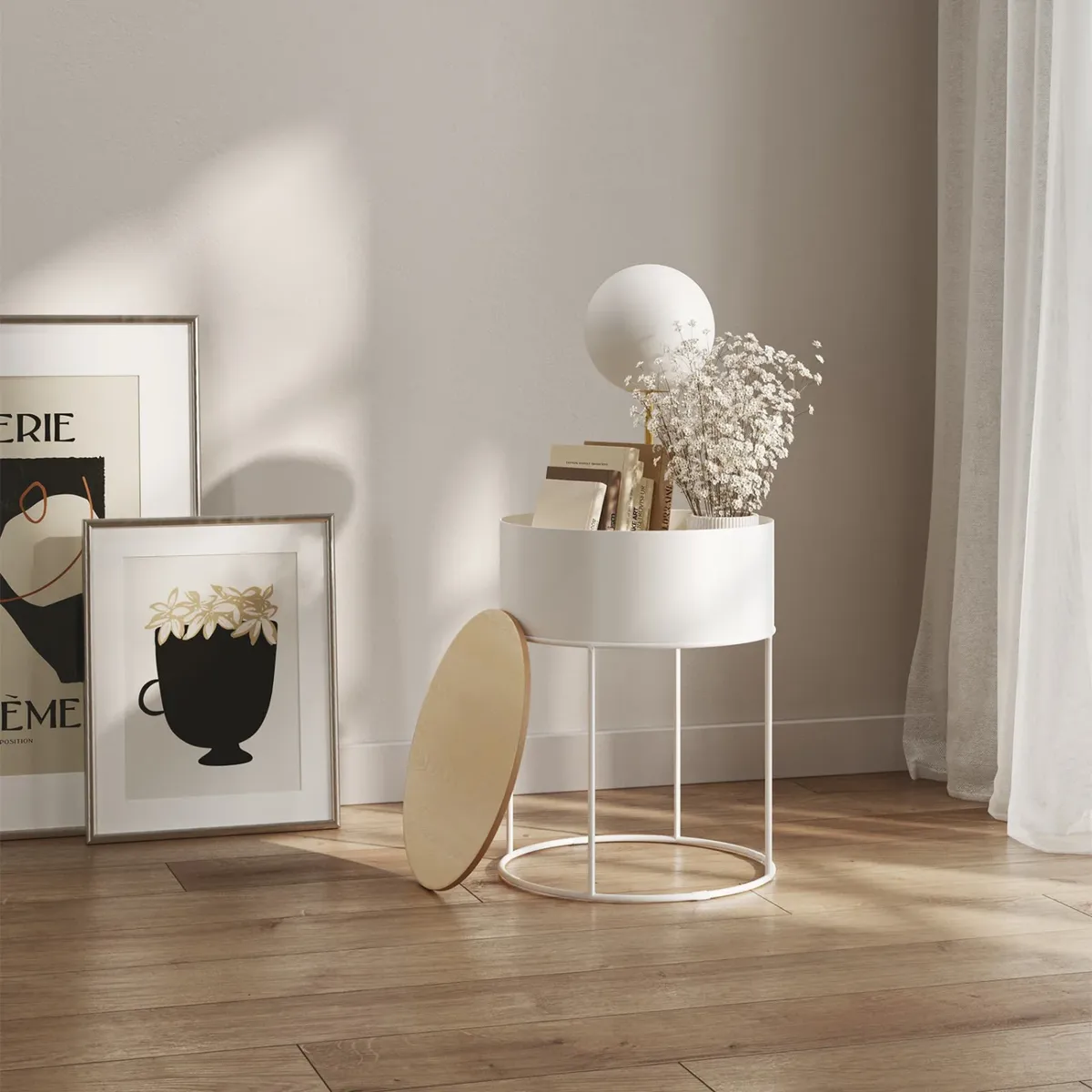 SANTU HOME & DECO - Mesa de Centro y Lateral con Almacenamiento