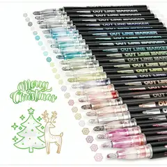 OEM - 36 Marcadores Rotuladores Mágicos Doble Línea Metalizados