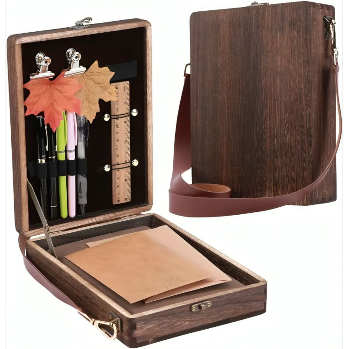 OEM - Bolsa De Almacenamiento De Madera Multifuncion Retro