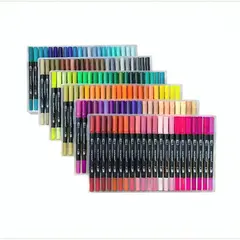 OEM - 132 Marcadores De Doble Punta Tipo Pincel Colores