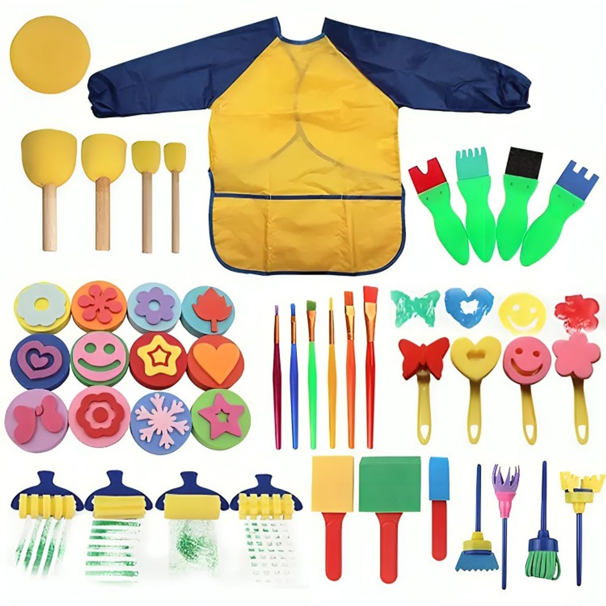 OEM - Set De Arte 43 Pzs Para Niños Kit Para Pintar Esponjas