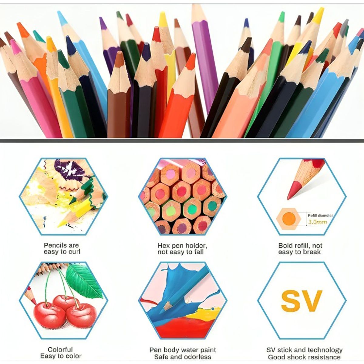 OEM - Juego De 50 Lápices De Colores Profesionales De Arte