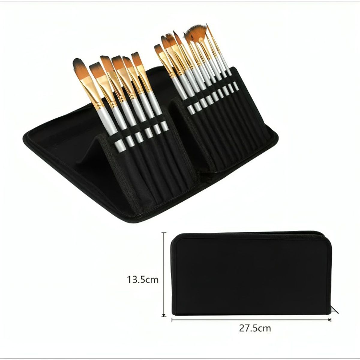 OEM - Set Pinceles 15 Piezas Pelo Sintético Acuarela Acrílico Oleo