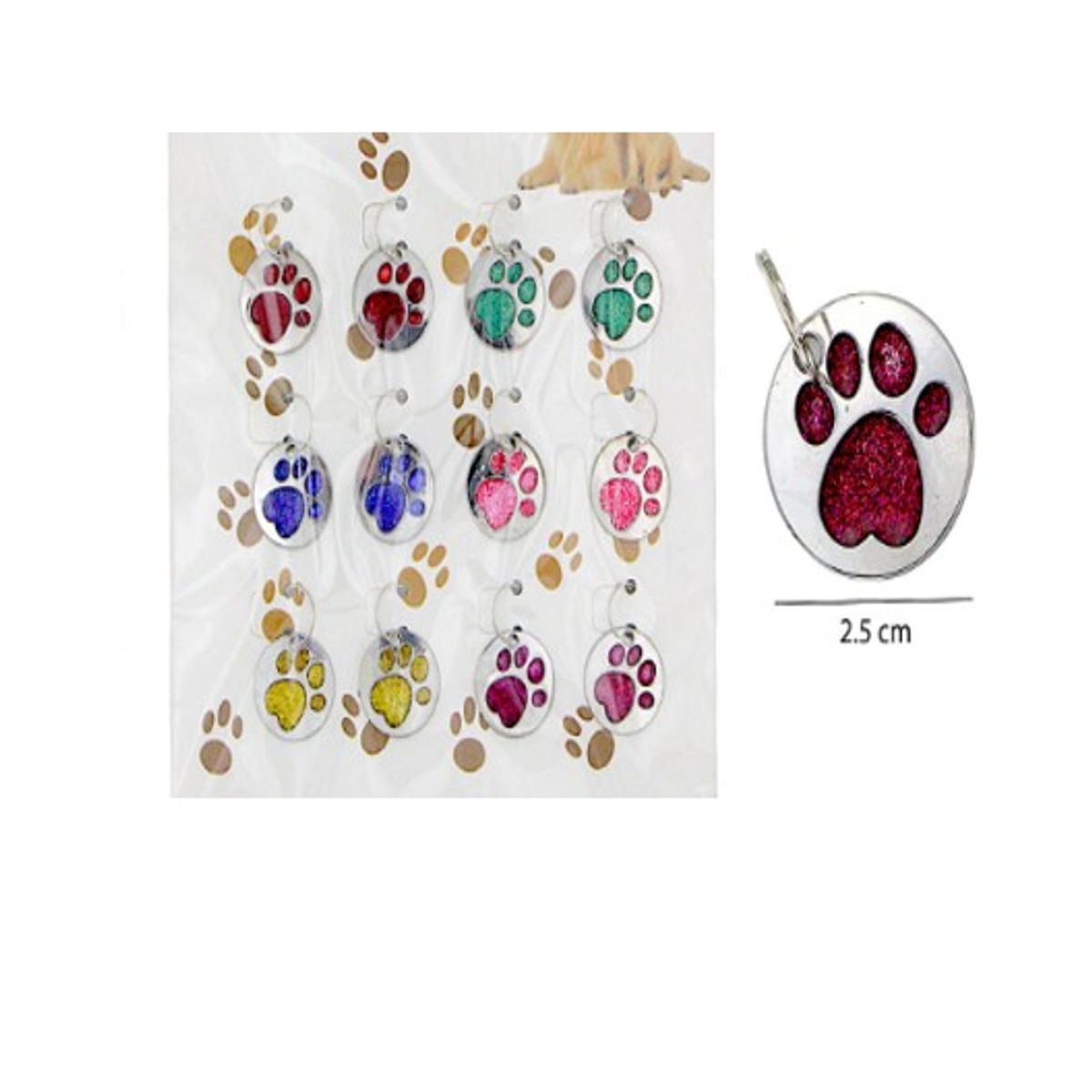 GENERICO - 12 Placas Para Perros Gatos Identificación Colores Surtidos