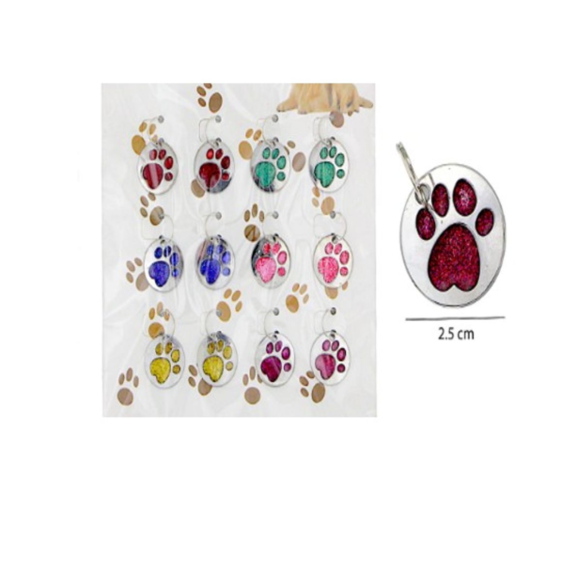 GENERICO - 12 Placas Para Perros Gatos Identificación Colores Surtidos