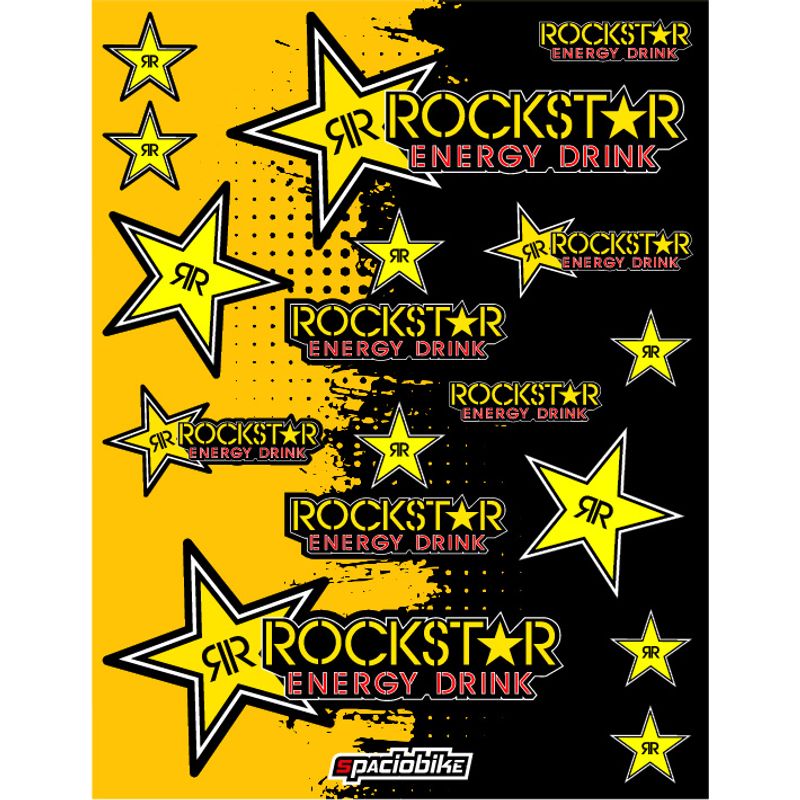 GENERICO - Kit de stickers Rockstar Grande para motocicleta