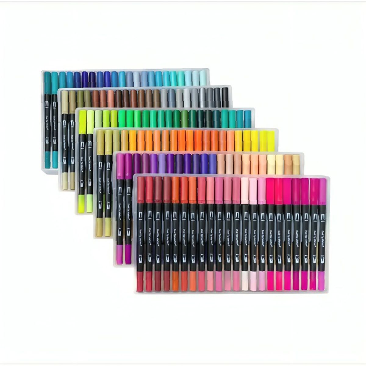 OEM - 132 Marcadores De Doble Punta Tipo Pincel Colores