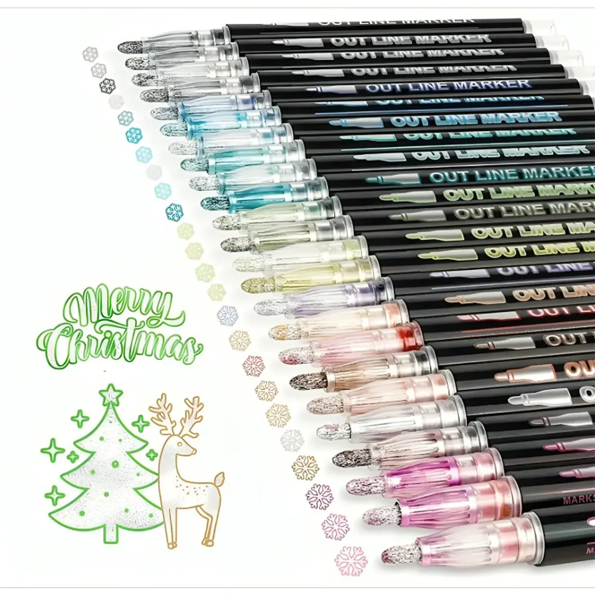 OEM - 36 Marcadores Rotuladores Mágicos Doble Línea Metalizados