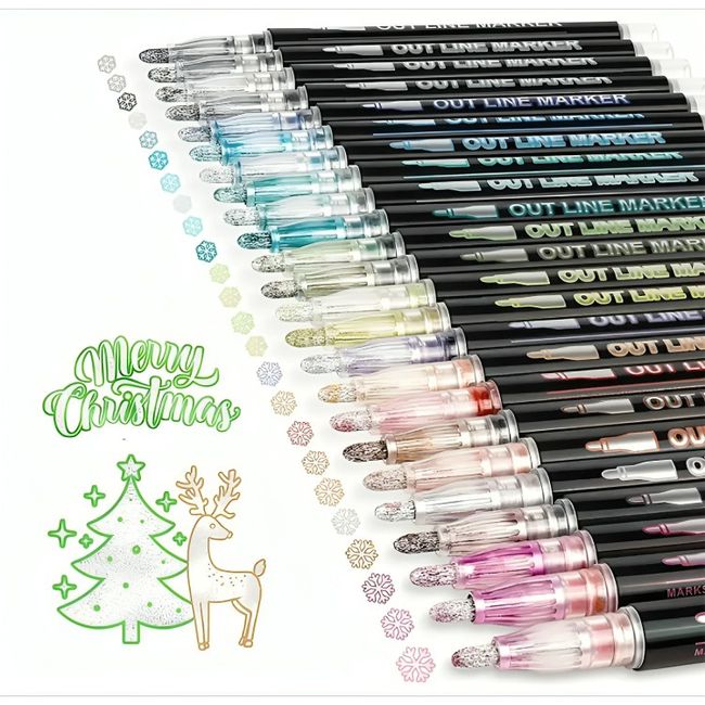 OEM - 36 Marcadores Rotuladores Mágicos Doble Línea Metalizados