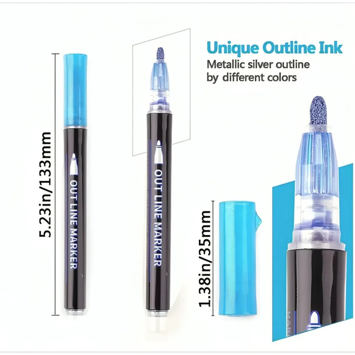 OEM - 36 Marcadores Rotuladores Mágicos Doble Línea Metalizados