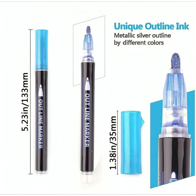 OEM - 36 Marcadores Rotuladores Mágicos Doble Línea Metalizados