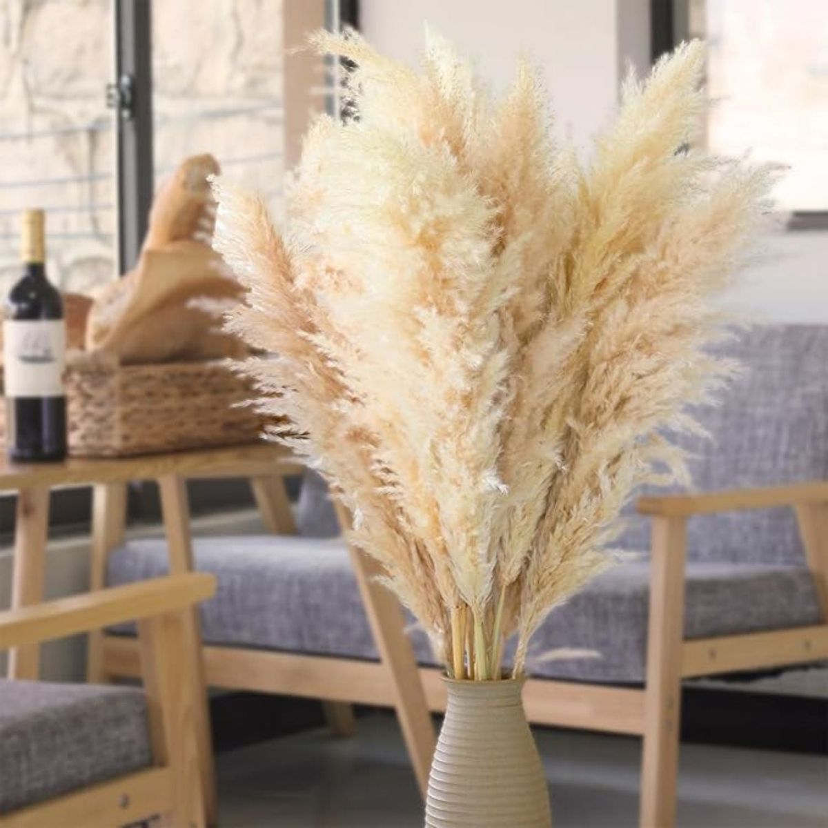 SANTU HOME & DECO - Pampas XL Flores Secas Cola Zorro Ramo de 10 unidades