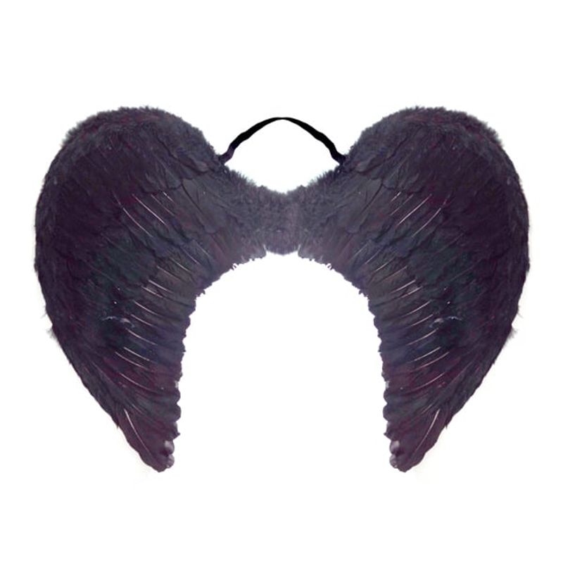 GENERICO - ALAS ANGEL PLUMA NEGRO 60X45 CM X1 UNI