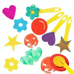 OEM - Set De Arte 51 Pzs Para Pintar Para Niños Esponjas Figuras