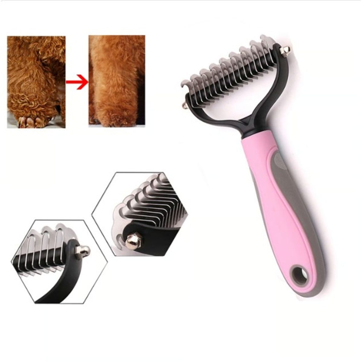 GENERICO - Cepillo Elimina Nudos Y Pelo Muerto Deslanador Razas Grandes