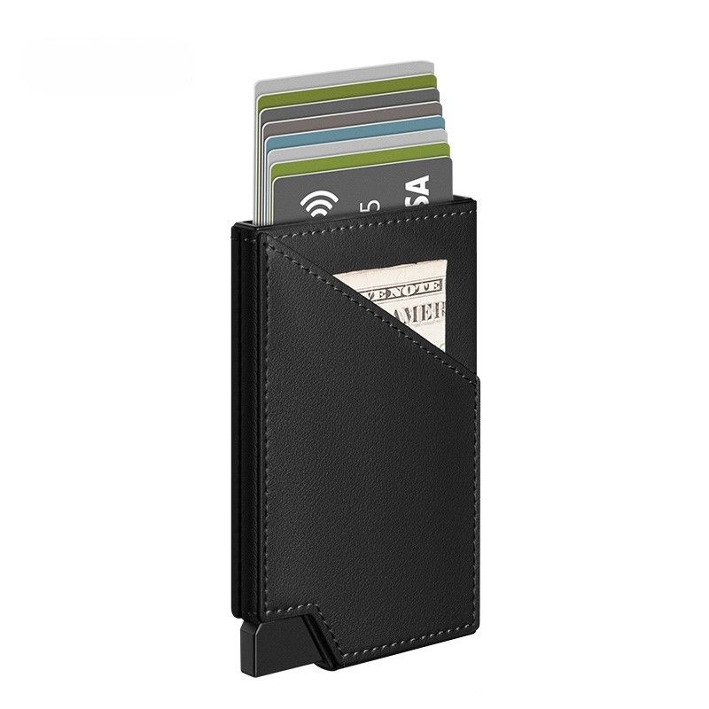 LEVURETT - TARJETERO DE CUERO Y ALUMINIO CON DESLIZADOR PARA HOMBRE - LV501N