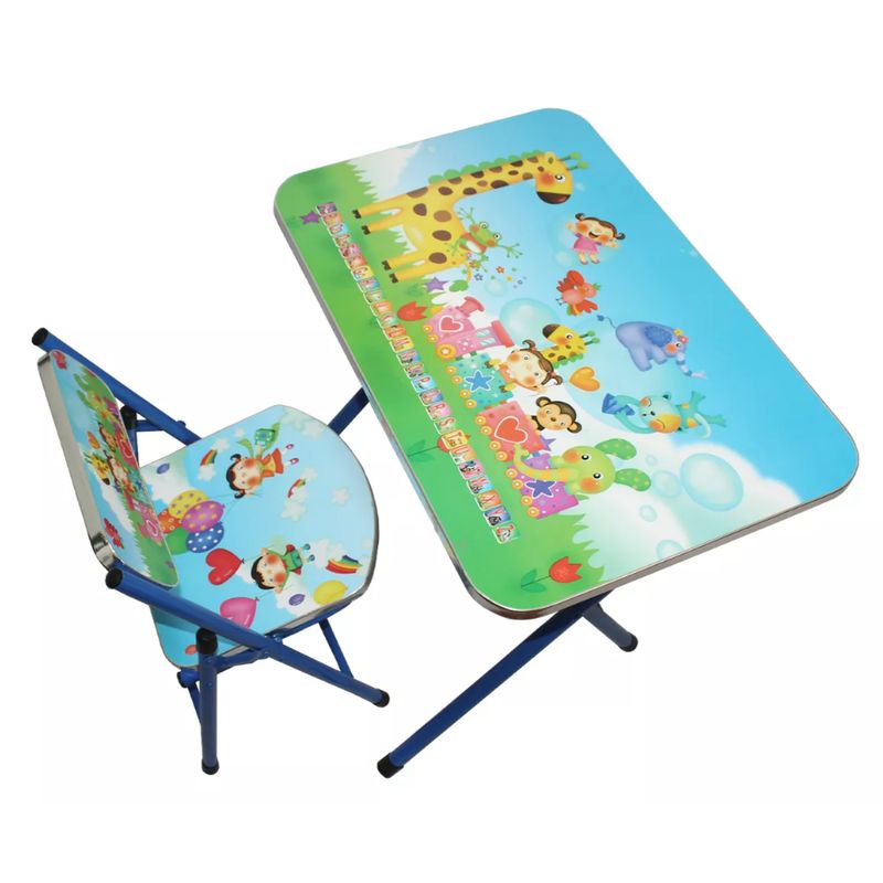 HOMELY - Mesa + Silla Plegables Infantiles Niña Y Niño de Animales