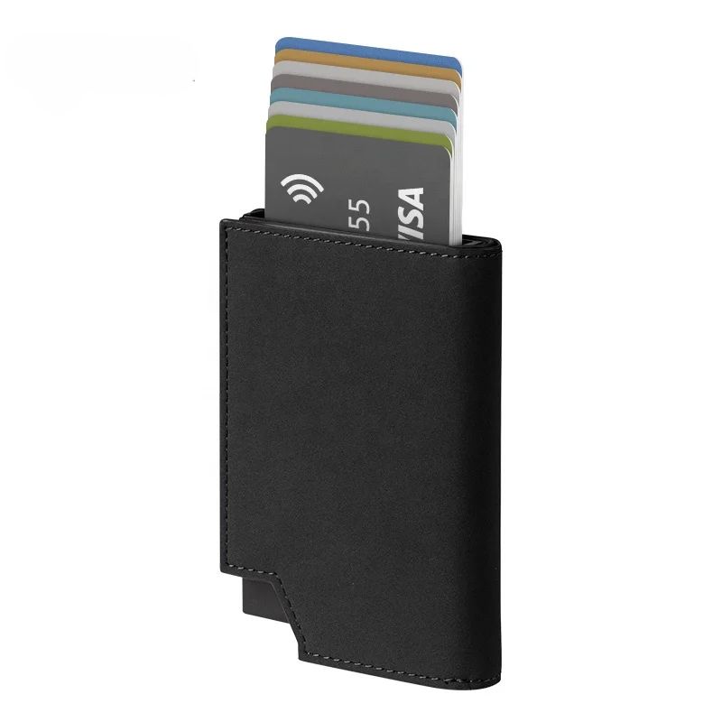 LEVURETT - BILLETERA CON TARJETERO DE CUERO NOBUK PARA HOMBRE - LV503N