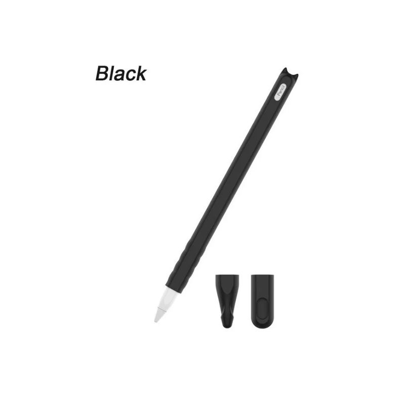 GENERICO - Funda De Silicona Compatible Para Apple Pencil 2 Ge- NEGRO