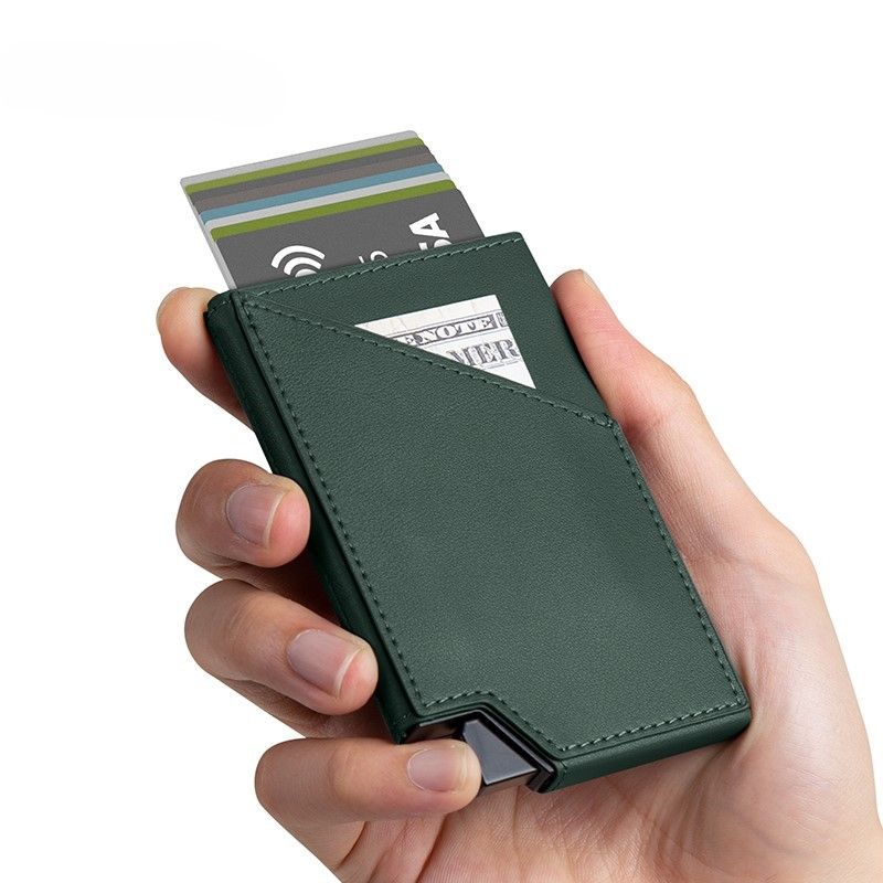 LEVURETT - TARJETERO DE CUERO Y ALUMINIO CON DESLIZADOR PARA HOMBRE - LV501V