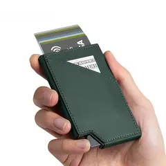 LEVURETT - TARJETERO DE CUERO Y ALUMINIO CON DESLIZADOR PARA HOMBRE - LV501V