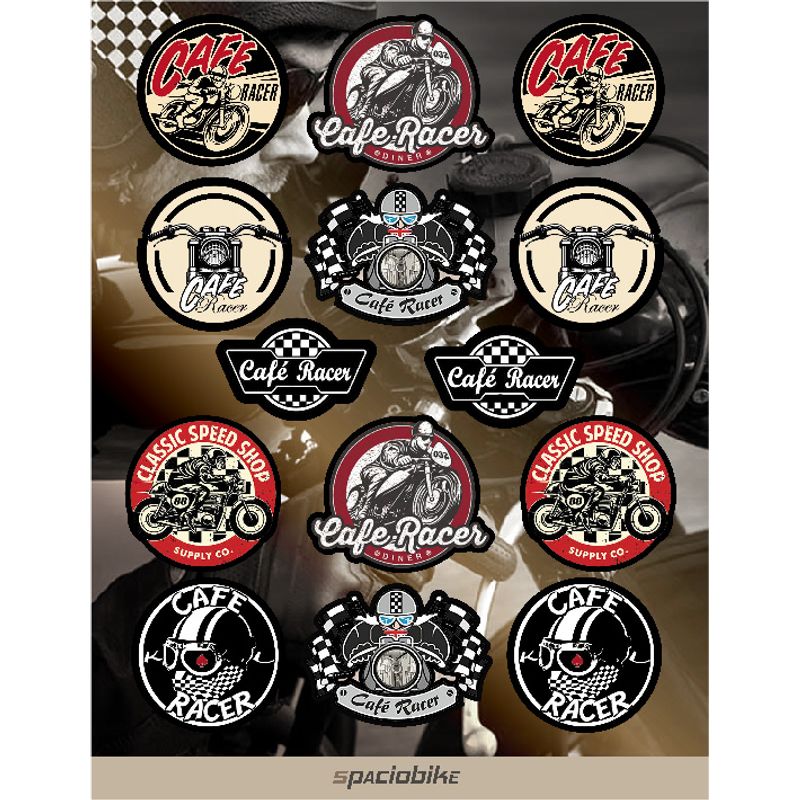 GENERICO - Kit de stickers Café Racer Grande para motocicleta