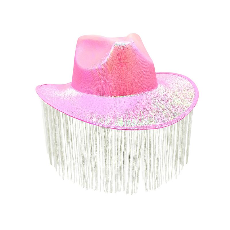 GENERICO - GORRO VAQUERO TIRAS NACARDO ROSADO X1 UNI