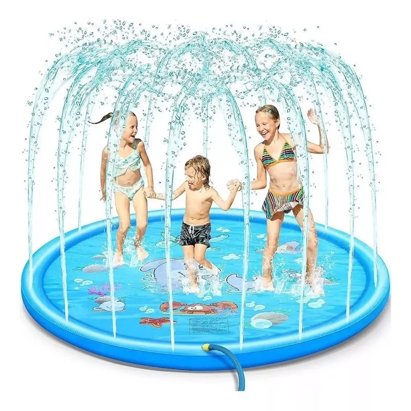 GENERICO - Piscina Para Niños Alfombra Chorros De Agua Facil De Guardar 1 Metro