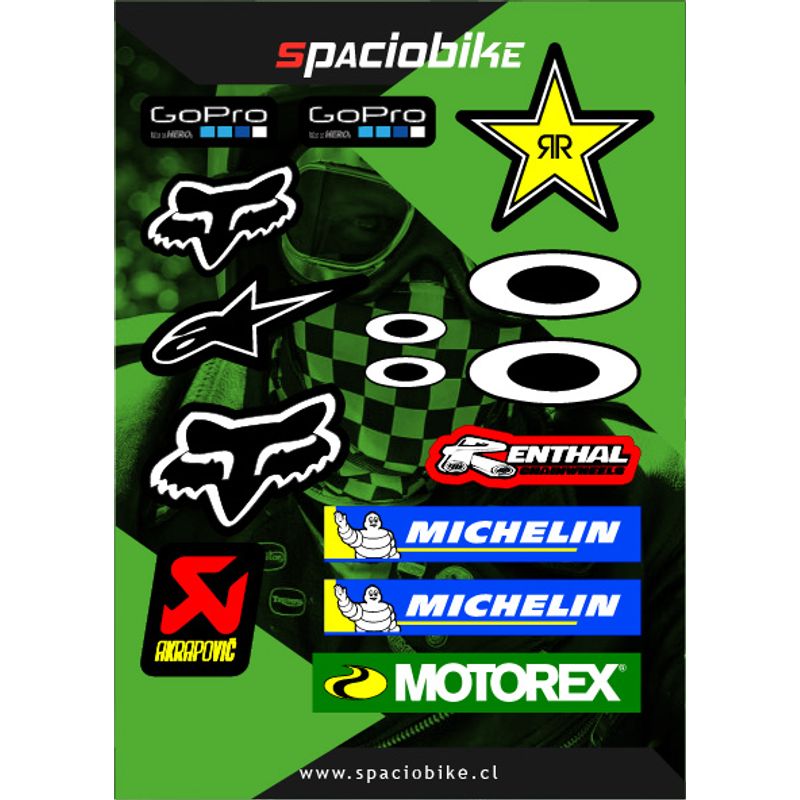 GENERICO - Kit de stickers Fox Alpinestars para motocicleta