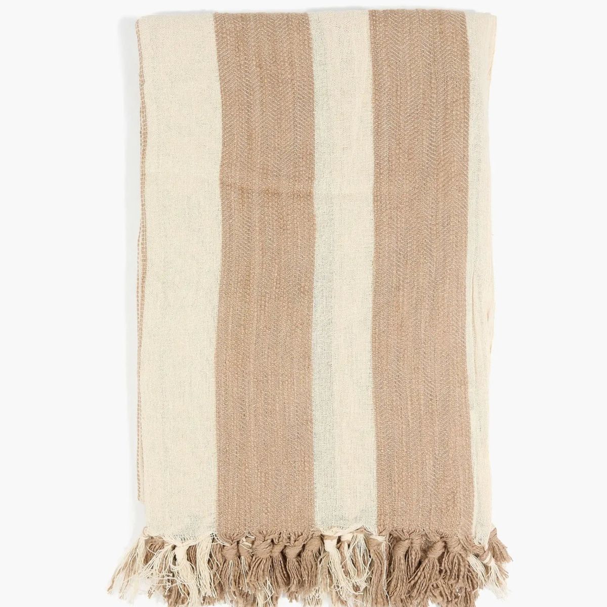 LOUNGE - Manta Algodón Textura Líneas Beige LOUNGE