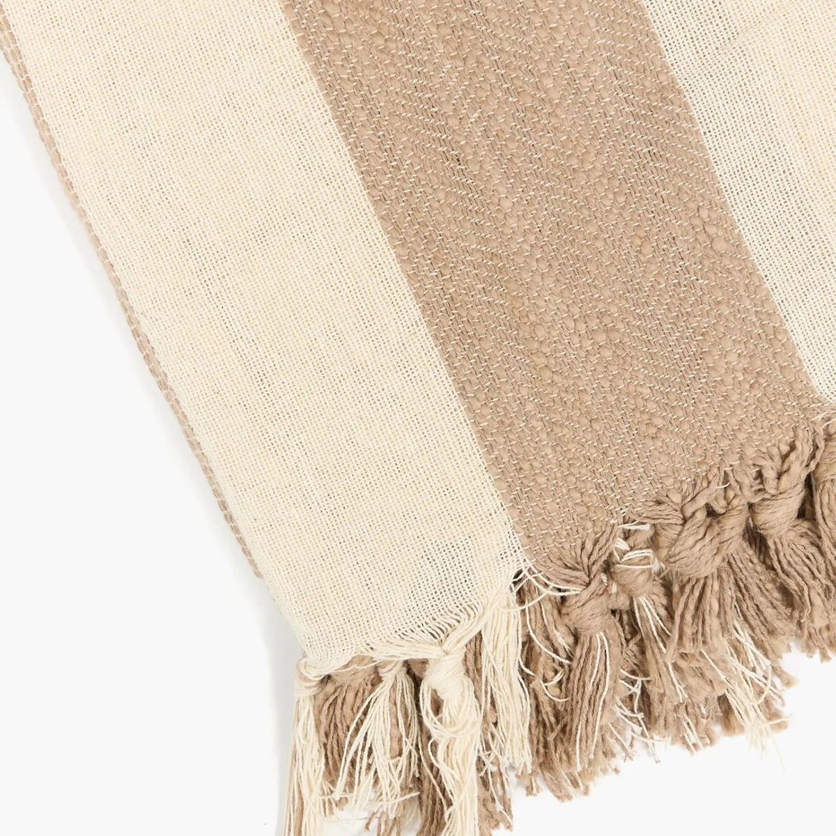 LOUNGE - Manta Algodón Textura Líneas Beige LOUNGE