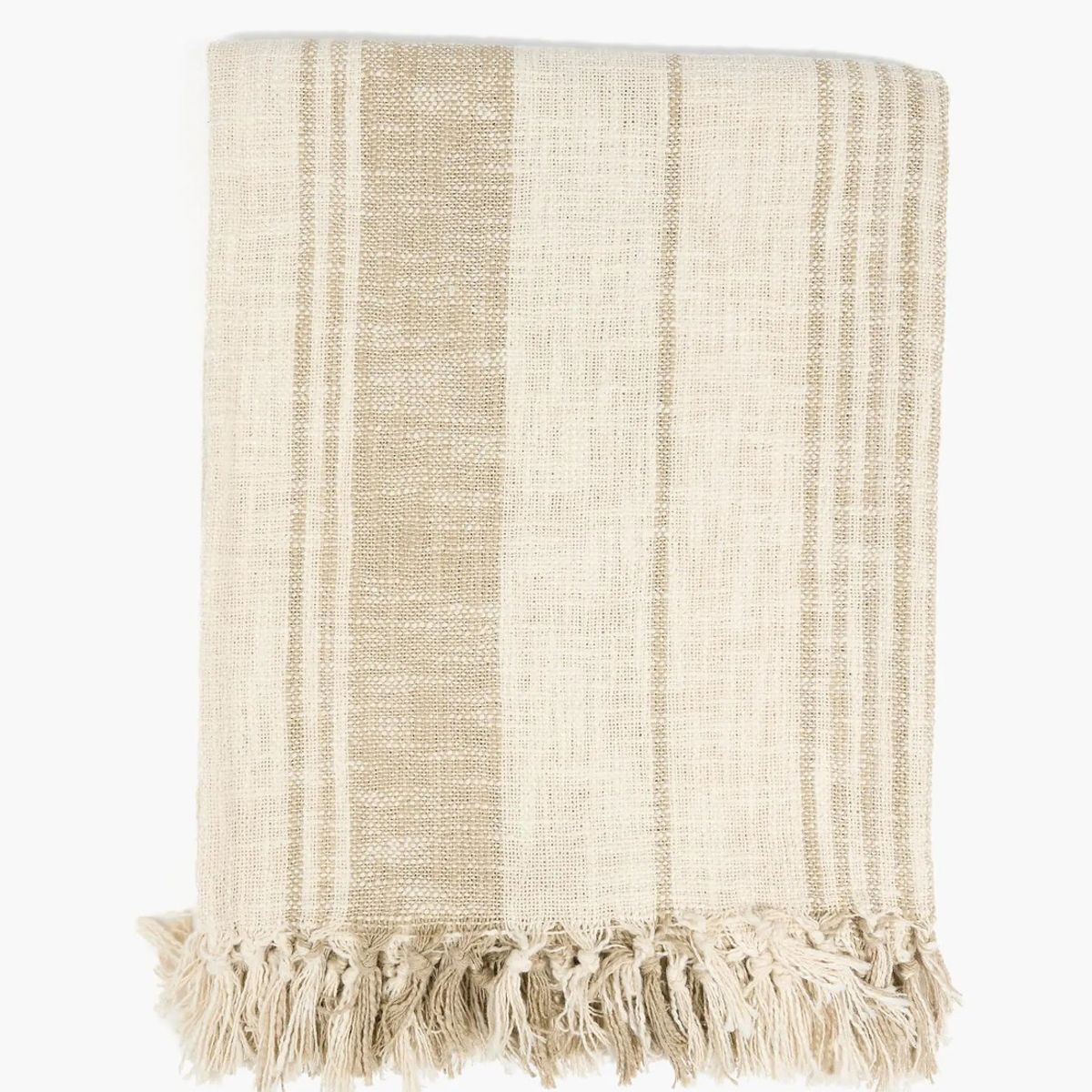 LOUNGE - Manta Algodón Textura Flecos Boho