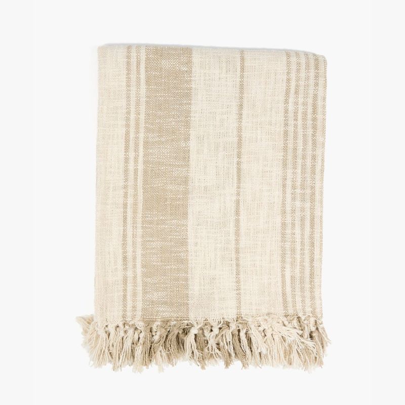LOUNGE - Manta Algodón Textura Flecos Boho